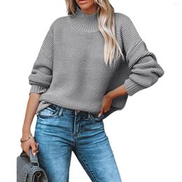 Women's Sweaters Ladies Fall Winter Wool Knit Solid Colour Round Neck High Loose Version Suitable For Men Fashion Depressing Sweatshirts