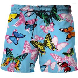 Men's Shorts Cartoon Pictures Men 3d Print Butterfly Mens Swimming Fashion Casual Alternative Hip Hop Street Sweatpants Gym