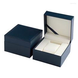 Watch Boxes High-grade PU Leather Box Blue Packaging Can Be Printed LOGO