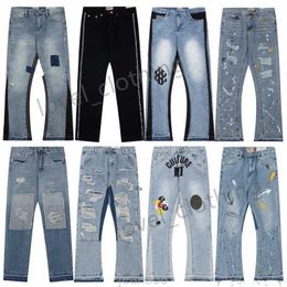 Galleries Jeans Depts Designer Mens Fashion Hole Splash Ink Graffiti Print Washed Cloth High Street Luxury Women Casual Plus Size MxxlMJYM