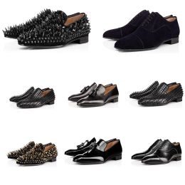 Men Business Dress Shoes Rivet Designer Loafers Gentleman Brand Luxury Pointed Toe British Style Formal Business Spring Fall