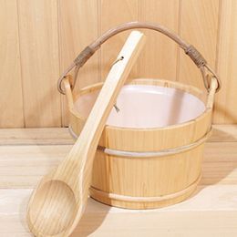 Foot Treatment Sauna Bucket with ladle Sauna Accessories Sauna Bucket Ladle Plastic Liner 230815