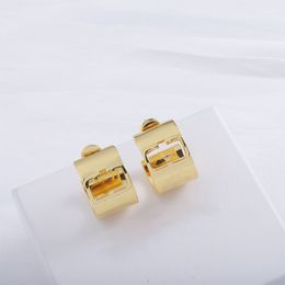 Fashion 18K Gold Plated Earrings Women Chic CHarm Stud Brand Simple Metal Shiny Stud Earrings Trendy Classy Youth Simple Jewellery