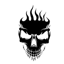 18 5 11 1 CM flames skull reflective car sticker laptop decal CA-1007273q