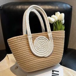 Totes Summer Women's Woven Cotton Rope Handbag Printed Travel Beach Handmade Large Simple Bucket Handbagstylishhandbagsstore