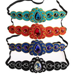 Wedding Hair Jewellery Handmade Vintage headband Soutache Fashion Jewellery Accessoire Hairbands Colourful Crystal Boho clips Trend 230815