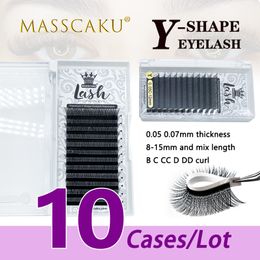 False Eyelashes 10caselot Wholesale supplier YY type false eyelashes 815mm mix length cd curl premium fluffy lash for makeup 230816