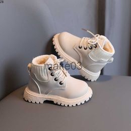 Boots New Autumn Winter Toddlers Kids Tide Boots Warm Thick Cotton Boys Girls Snow Boots Little Children Leather Cotton Boots Fashion J230816