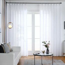 Curtain 300cm Height Living Room Sheer Curtains Light Filtering and Privacy Protected White Tulle Curtains