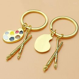 Keychains Creative Painting Brush Painter Palette Pendant Keychain Artist Key Chain Car Cute KeyRing Art Course Souvenir Gift