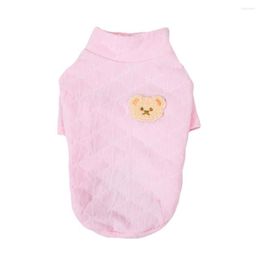 Dog Apparel Lovely Seersucker Texture Pet T-shirt Shirt Polyester Dress Up