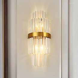 Wall Lamps Modern Crystal Lamp For Living Room Hall Foyer E14 Gold Sconce Indoor Lighting Bathroom Bedroom Bedside Art Decor Fixtu