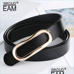 Belts Smooth Buckle Leather Belt For Women Casual Wild Business Fl Dress Corset Female Waistband Tide Drop Delivery Fashion Accessorie Dheat