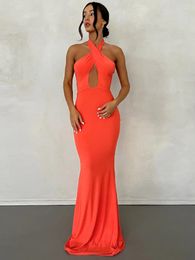 Casual Dresses Strapless Backless Maxi Dress For Women Gown Two Ways To Wear Summer Sleeveless Lace-up Bodycon Long Vestidos