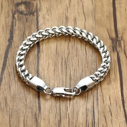 Link Bracelets KOTiK Punk 6mm Men's Stainless Steel Curb Cuban Chain Silver Color Bracelet For Women Jewelry