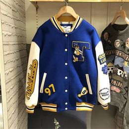 Women's Jackets ins jacket female spring and autumn loose 2023 trendy brand hit color retro Y2K men women baseball uniform 230816