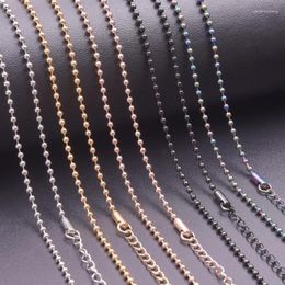 Chains 1PC No Fade Stainless Steel Bead Size 2.5MM 45CM Long Chain Necklace For Men Women Jewelry Fashion Metal Accessories Gift