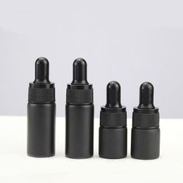 luxury mini 10ml matte black white essential oil glass pipette dropper bottle 5ml wholesale Pfhas