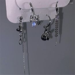 Dangle Earrings JWER Delicate Elegant Cross Drop Sets Heart Cute Korean Zircon Tassel Chain Earring For Women Girls Party Jewelry Gifts