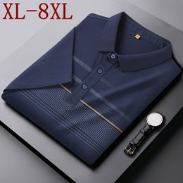 Mens Polos 8XL 7XL 6XL Summer Top Quality Business Polo Shirt Men Short Sleeve Loose Shirts With Pocket Casual Homme 230815