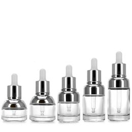 Refillable Glass Dropper Bottles Upscale Empty Sample Bottle Essential Oil Perfume Containers with Pipette For Aromatherapy Eye Dropper Emqv