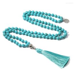 Chains E0BE 108 Beads Japan Gems Meditation Tassel Necklace Men And Women Yoga Jewelry Hand-knotted Beaded