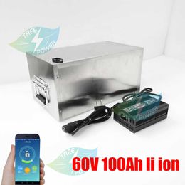 60V 100Ah lithium li ion battery pack with BMS for electric sightseeing cars energy storage power tools+10A charger