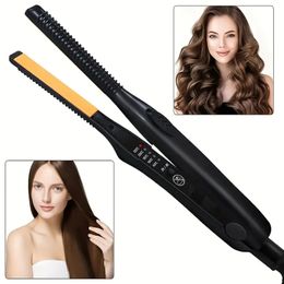 Portable 2-in-1 Hair Straightener and Curler for Home and Travel Use - Straightens and Curles Hair with Ease and Style