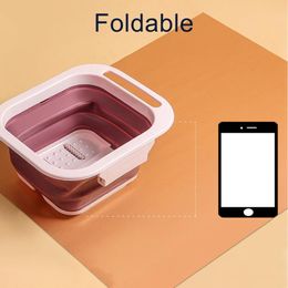 Foot Treatment Foldable Water Container Home Spa Foot Bath Soaking Tub with Massaging Roller Water Tub Massage Bath Foot bath barrel 230815
