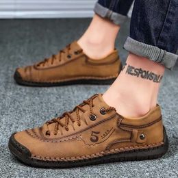 Dress Shoes Men Leather Casual Shoes Outdoor Comfortable High Quality Fashion Soft Homme Classic Ankle Non-slip Flats Moccasin Trend 230815