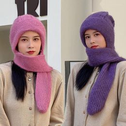 Berets Hat Women's Autumn And Winter Squirrel Velvet Thickened Three Piece One-piece Adult Hand Woven Snow