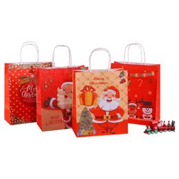 Merry Christmas Paper Gift Bag Santa Claus Xmas Tree Paper Handbag Christmas Navidad New Year Favours Candy Snack Gift Packing Supplies