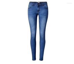 Women's Jeans Low Waist Elasticity Skinny Femme Classic Vintage Bleached Plus Size Push Up Jean Women Fashion Blue Pencil Demin Pants