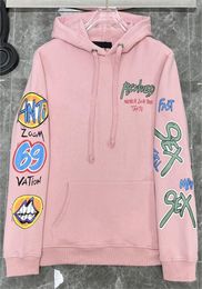 Men's Hoodies Sanskrit Hand-Painted Graffiti Hooded Sweatshirt Ins Unisex Special Tailor Edition 1:1 High Grammage Fabric