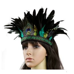 Hair Accessories Fashion Accessories Hair Band Peacock Feather Headdress Hair Headpieces Headband For Adults And Kids Halloween Carnival 230816