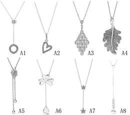 925 Sterling Silber Halsketten Eingelegtes Diamant Love Anhänger Stil Flachblatt Schmetterlingsstil DIY Halskette Kostenlose Lieferung