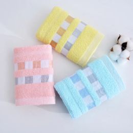 Microfiber Cotton Chequered Ribbon Home Beach Drying Bath Towel Shower Cleaning Magic Absorbent Towel Non-linting Tool 33x73cm