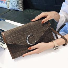 Evening Bags Brand Designer C Letter Women Handbag Female Shoulder Bag Leather Clutch Small Subaxillary 2023 Korean Clutches Purse Sac A