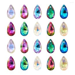 Pendant Necklaces 100Pcs Teardrop Glass Charms Colourful Pendants For Fashion Women Necklace Bracelet DIY Jewellery Making Accessories 16x9x5mm