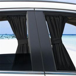 2 x 50S Adjustable Black Car Side Window Sunshade Universal Auto Rear Block Interlock Curtain UV Sun Shade Visor9123168288Y