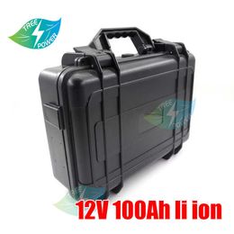 12V 100Ah lithium li ion battery pack built-in BMS for golf cart solar energy motor home boat+10A charger