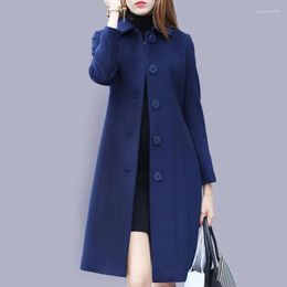 Women's Trench Coats Woolen Coat Long British Style Autumn Jacket Female Suit Winter Women Outercoat Cardigan