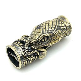 Outdoor Gadgets EDC Tool DIY Accessories For Bracelet Weaving Paracord Multifunction Buckle Brass Snake Head Drop 230815