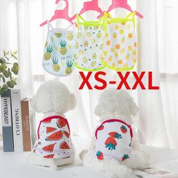 Dog Apparel Spring Summer Fruit Print Costume Cool Breathable Ultra-thin Mesh Cloth Suspender Vest Teddy Bichon Pug Puppy Clothes
