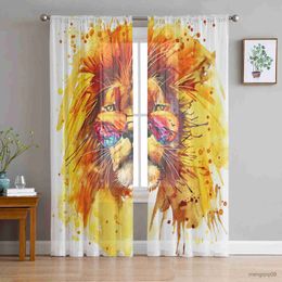 Curtain Flowers Peony Watercolour Bedroom Curtain Window Treatment Drapes Tulle Curtains for Living Room Sheer Curtains R230816