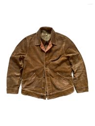 Men's Jackets Corduroy Jacket Short Regular Fit America Western Gold Digger Style Vintage Clothes