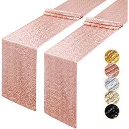 Table Runner Glitter Gold Sequin Table Runner Wedding Dining Table Decoration Sparkle Table Runner for Party Birthday Valentine's Day Decor 230815