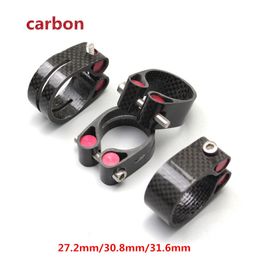 Bike Groupsets Bicycle carbon Fibre seat post clamp 27 2mm 30 8mm 31 6mm locking tube clip ultralight seatpost accessories 230815