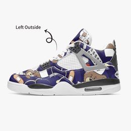 diy custom basketball shoes mens and womens doctor little bear with purple background trainers outdoor sports 36-46