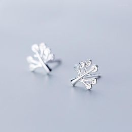 Stud Earrings MloveAcc 925 Sterling Silver Tree Of Life Leaves Leaf For Women Fashion Jewellery